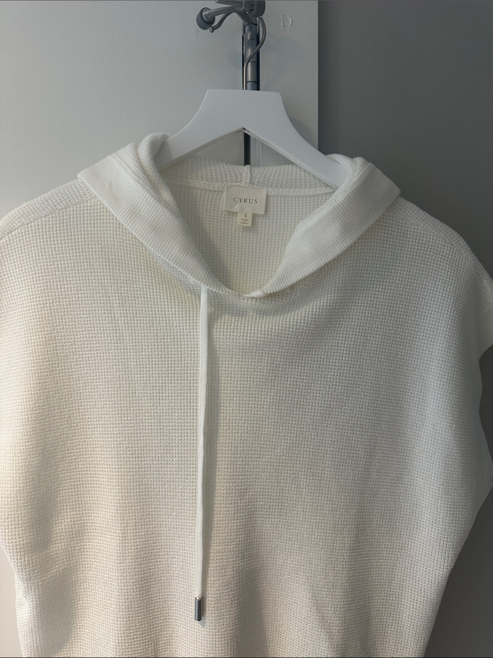 Cyrus White Knit Hoodie Sweater